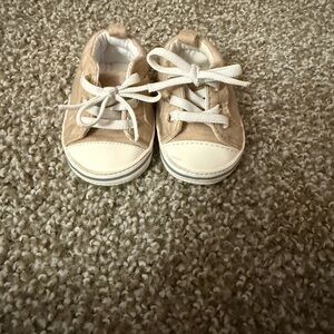 Carter's Beige Canvas Toddler Sneakers with White Toe